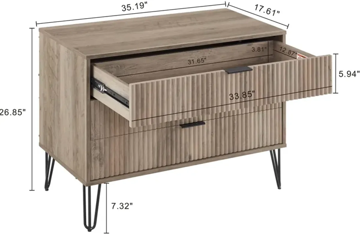 Sheridan 3-Drawer Dresser - Gray