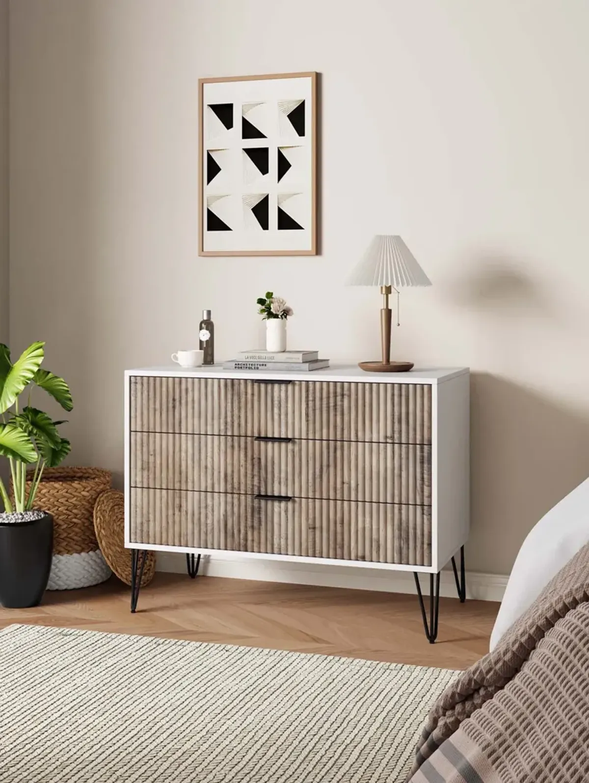 Sheridan 3-Drawer Dresser - White/Gray