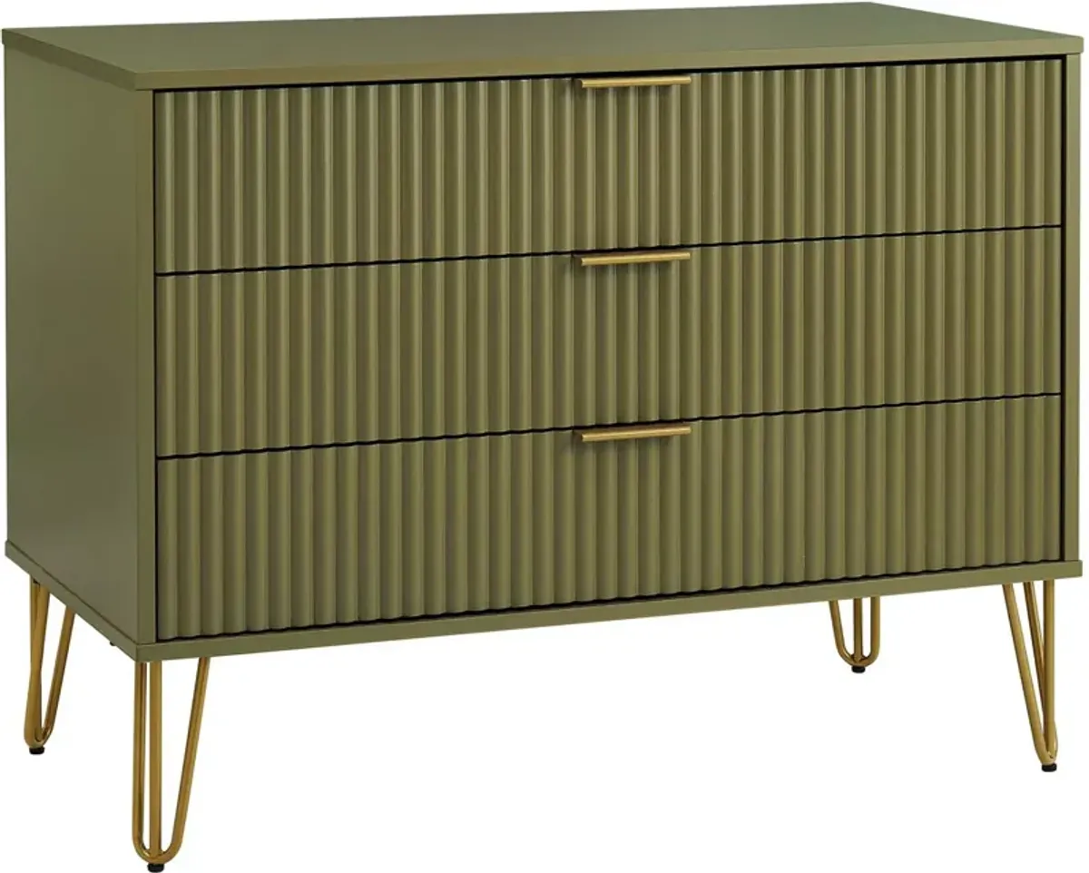 Sheridan 3-Drawer Dresser and 2-Drawer Nightstand Set - Green