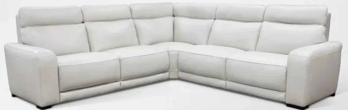 Summit Triple-Power 5-Piece Reclining Sectional with Immersive Sound - Ice