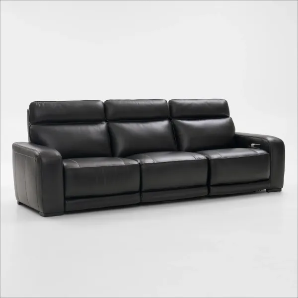 Summit Triple-Power 3-Piece Reclining Sofa with Immersive Sound - Black