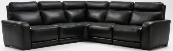 Summit Triple-Power 5-Piece Reclining Sectional with Immersive Sound - Black