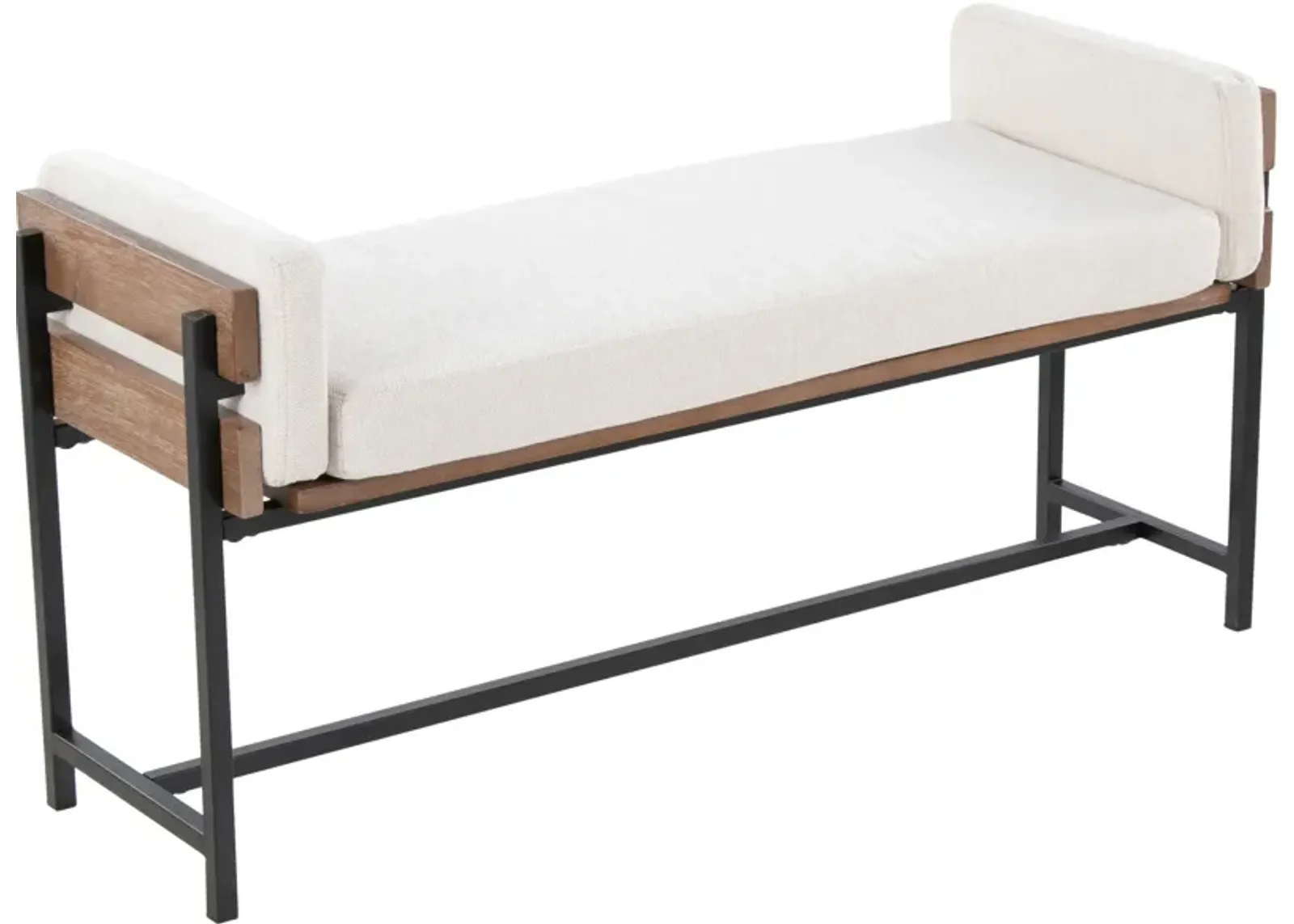 Kari Upholstered Bench - White/Brown