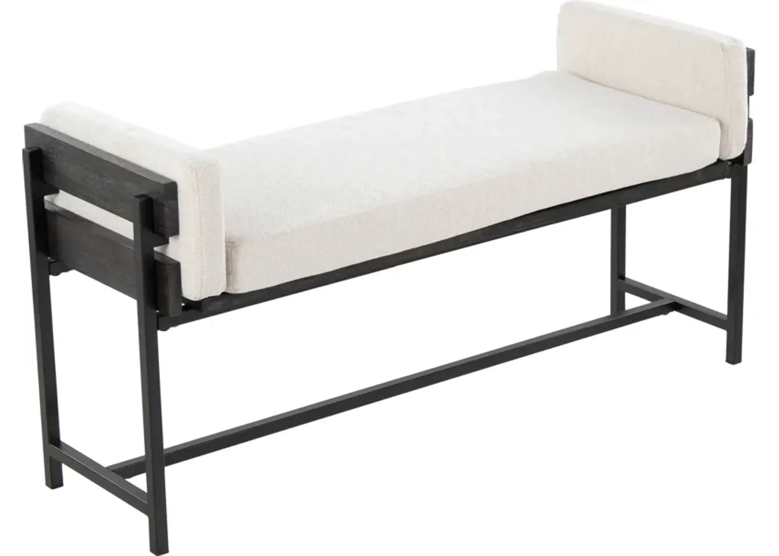 Kari Upholstered Bench - White/Gray