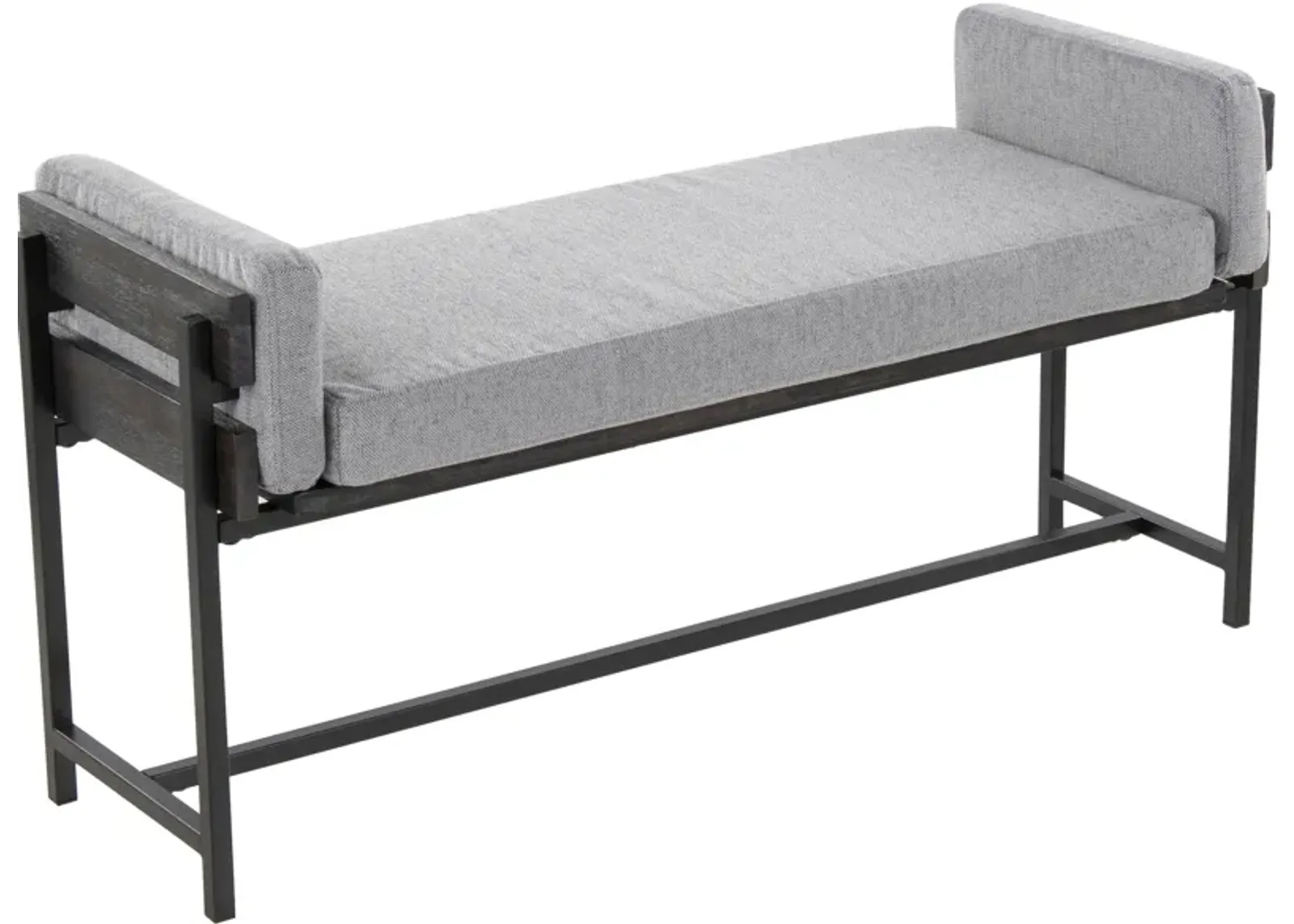 Kari Upholstered Bench - Light Gray/Gray