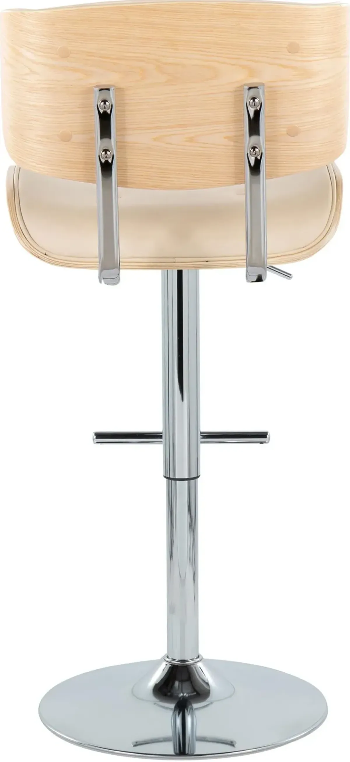 Blakely Set of 2 Adjustable Swivel Bar Stools - Cream/Chrome