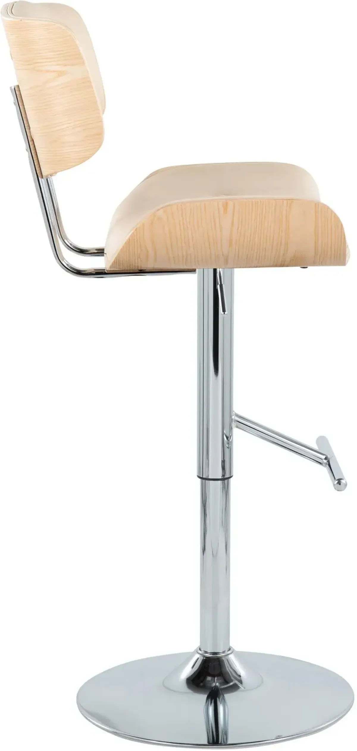 Blakely Set of 2 Adjustable Swivel Bar Stools - Cream/Chrome