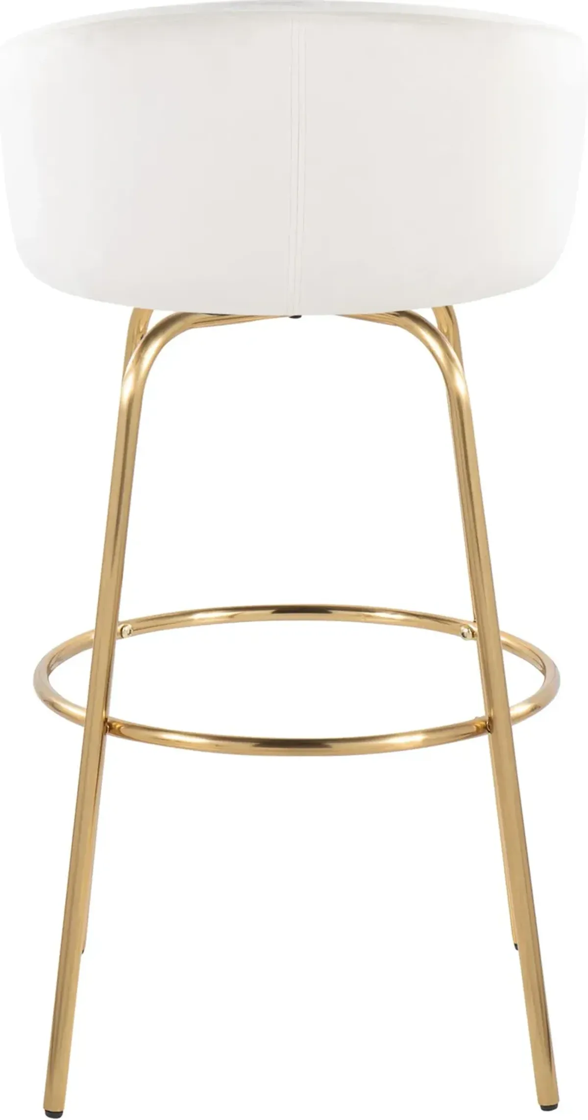 Eve Set of 2 Swivel Bar Stools - Cream/Gold