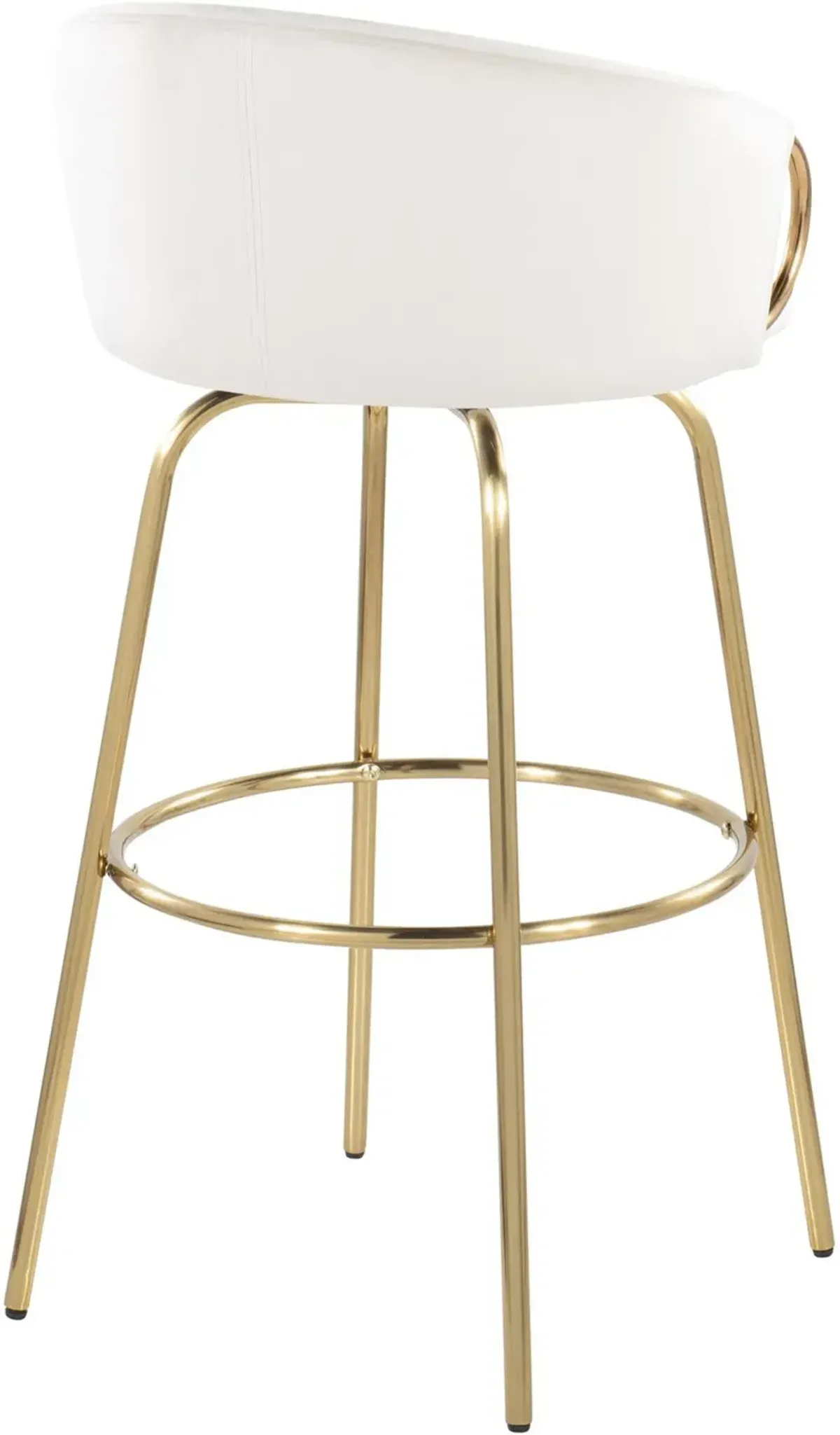 Eve Set of 2 Swivel Bar Stools - Cream/Gold