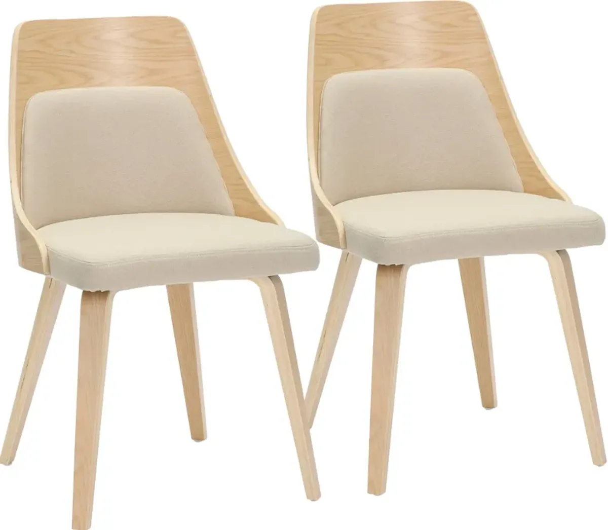 Carla Set of 2 Dining Chairs - Cream/Natural