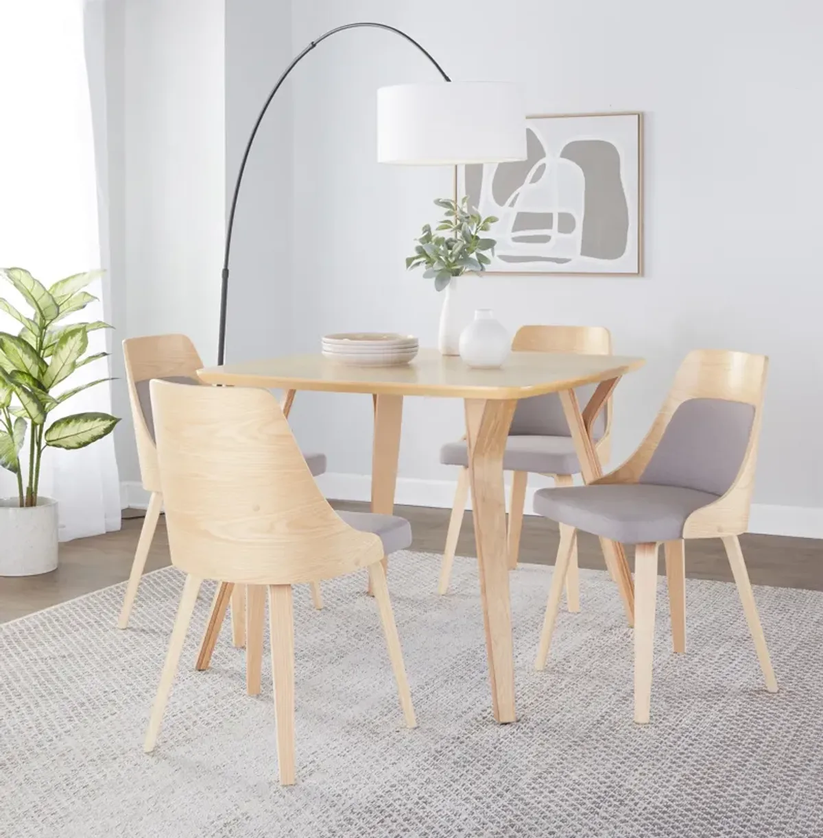 Carla Set of 2 Dining Chairs - Gray/Natural