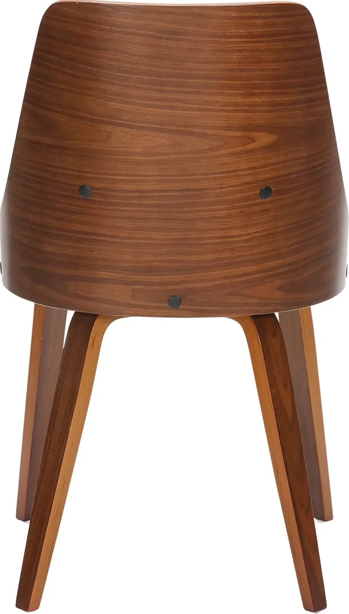 Carla Set of 2 Dining Chairs - Cream Vegan Leather/Walnut