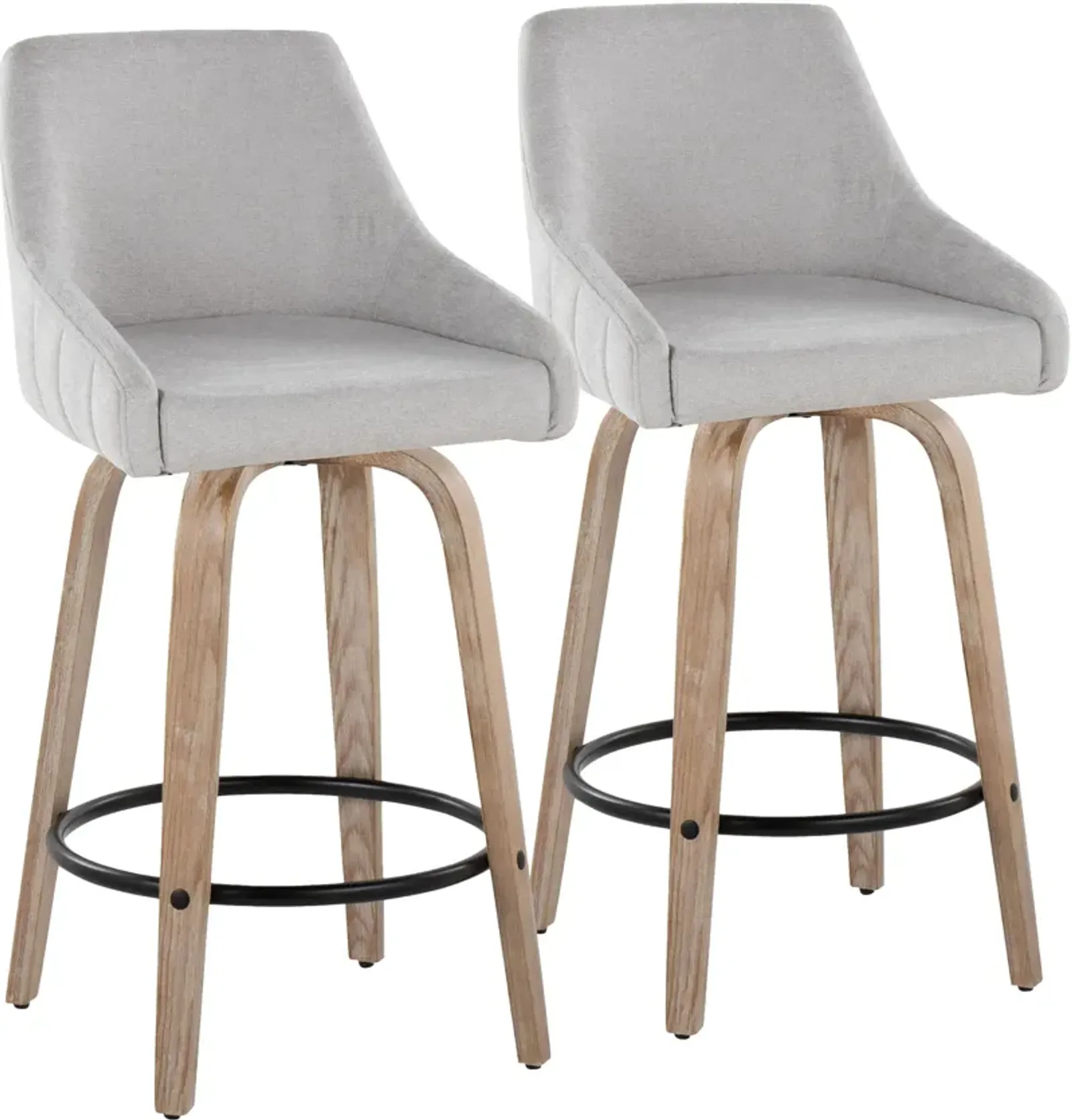 Neo Set of 2 Counter-Height Swivel Stools - Gray