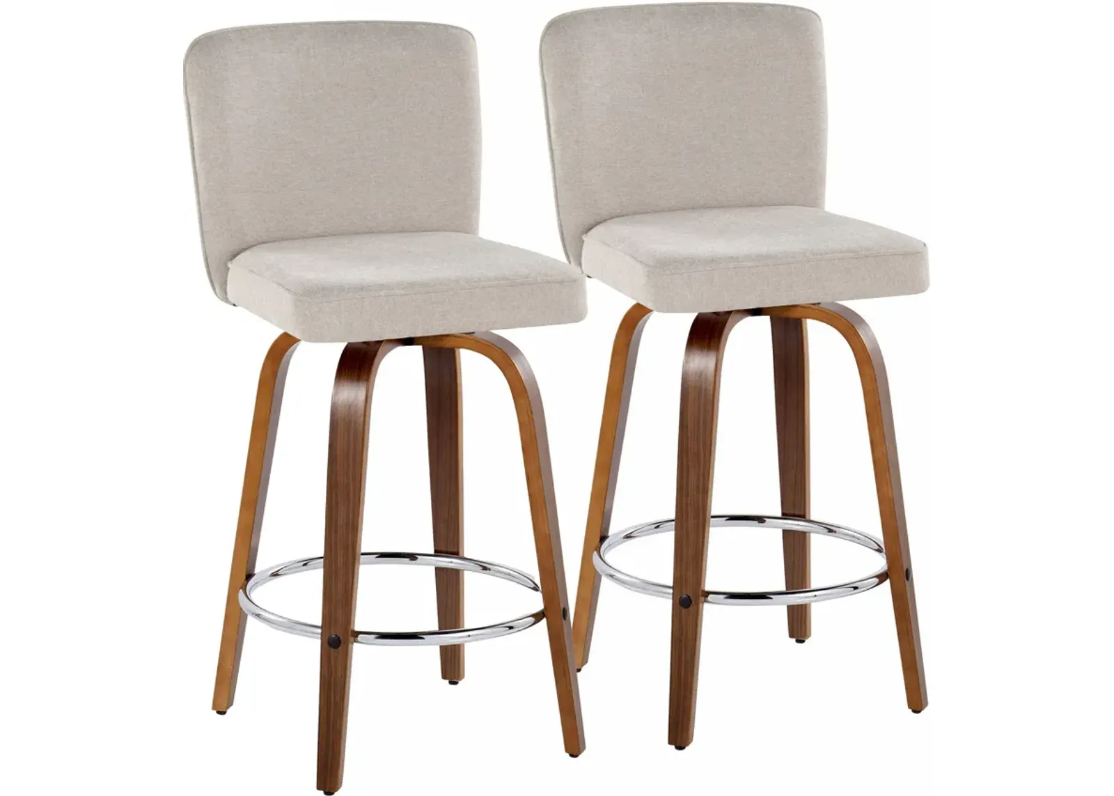 Robby Set of 2 Swivel Counter-Height Stools - Beige