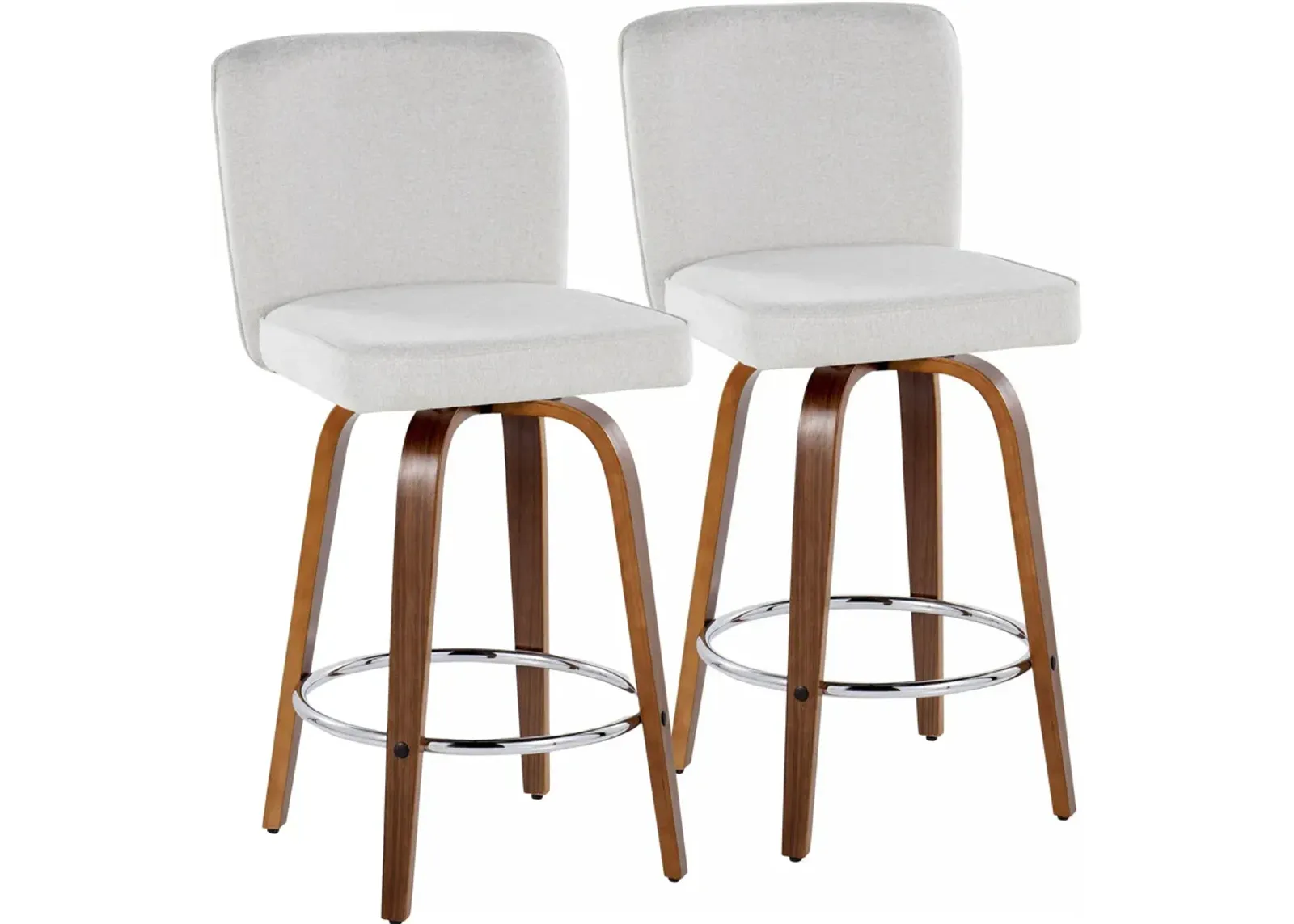 Robby Set of 2 Swivel Counter-Height Stools - White