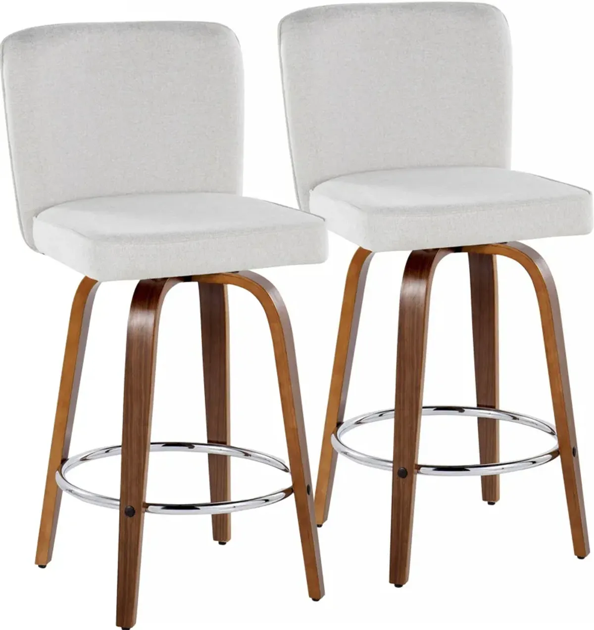 Robby Set of 2 Swivel Counter-Height Stools - White