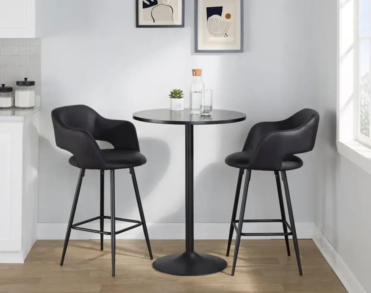 Daina Set of 2 Counter-Height Stools - Black