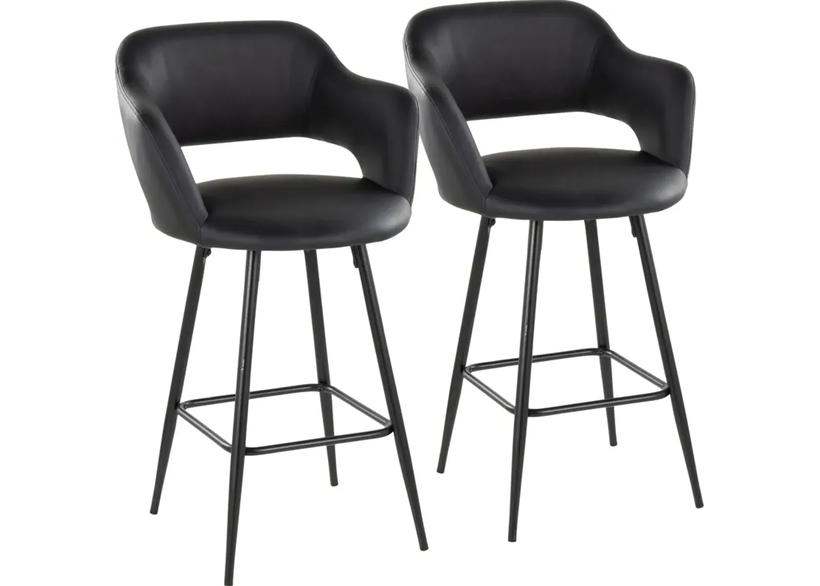 Daina Set of 2 Counter-Height Stools - Black