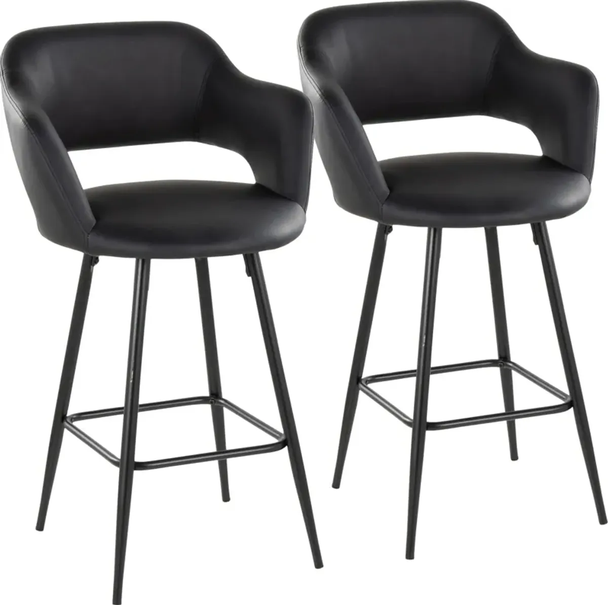 Daina Set of 2 Counter-Height Stools - Black