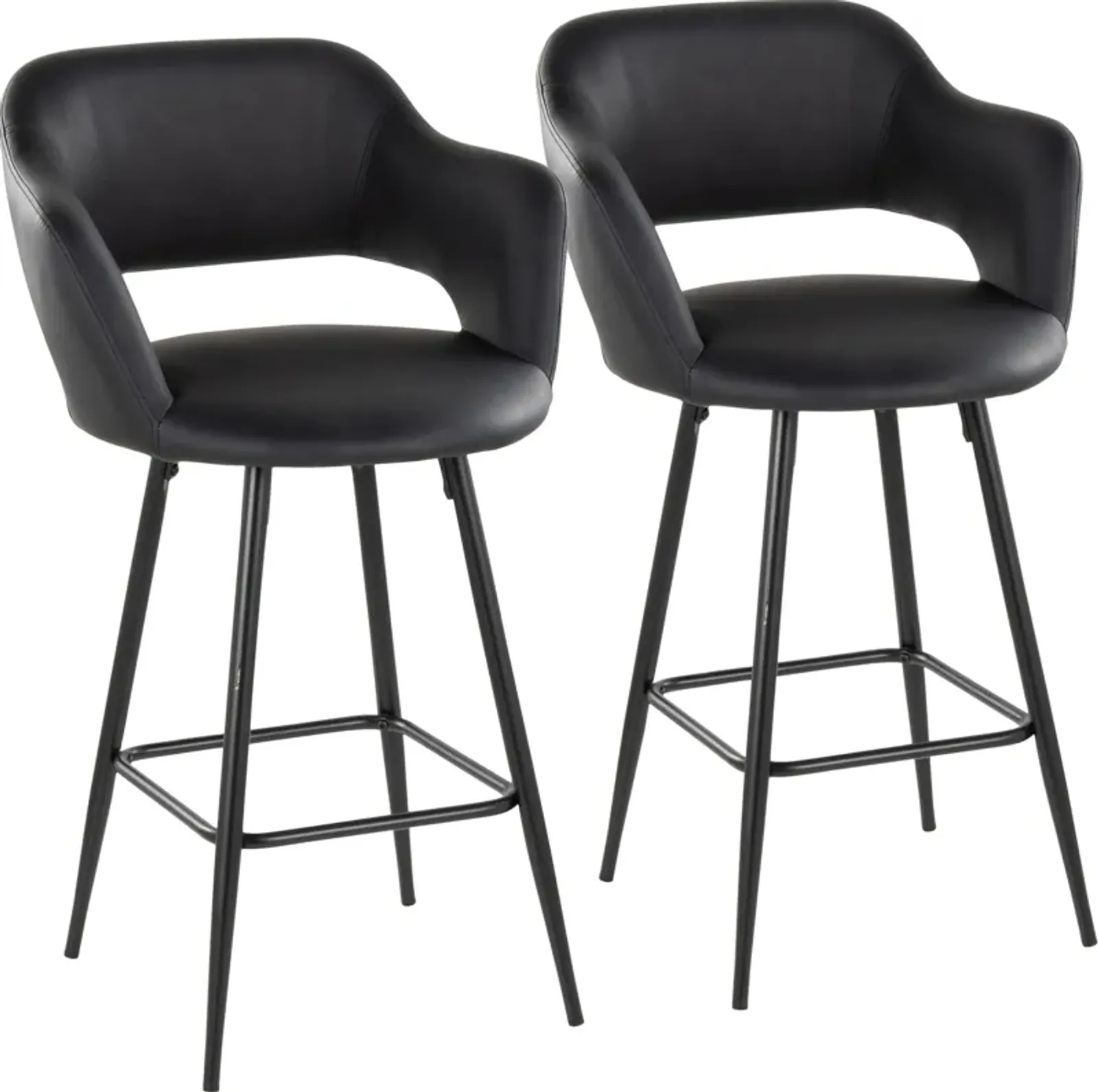 Daina Set of 2 Counter-Height Stools - Black