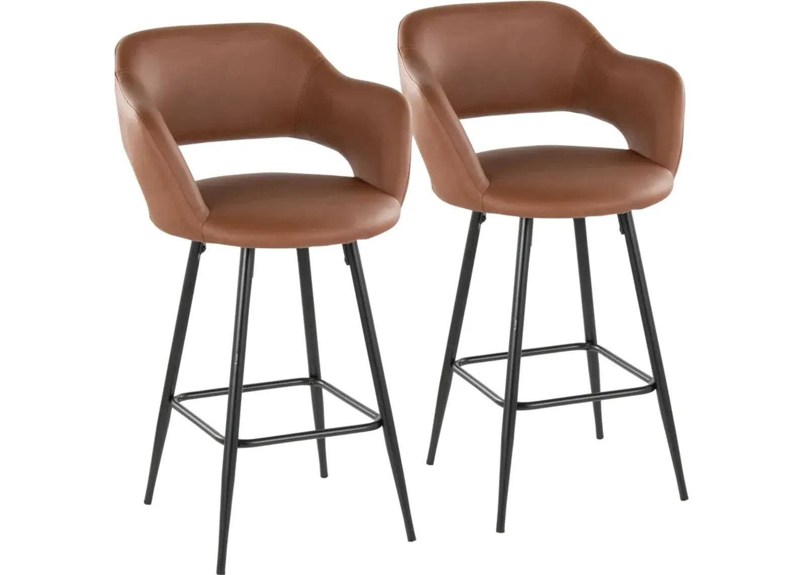 Daina Set of 2 Counter-Height Stools - Brown/Black