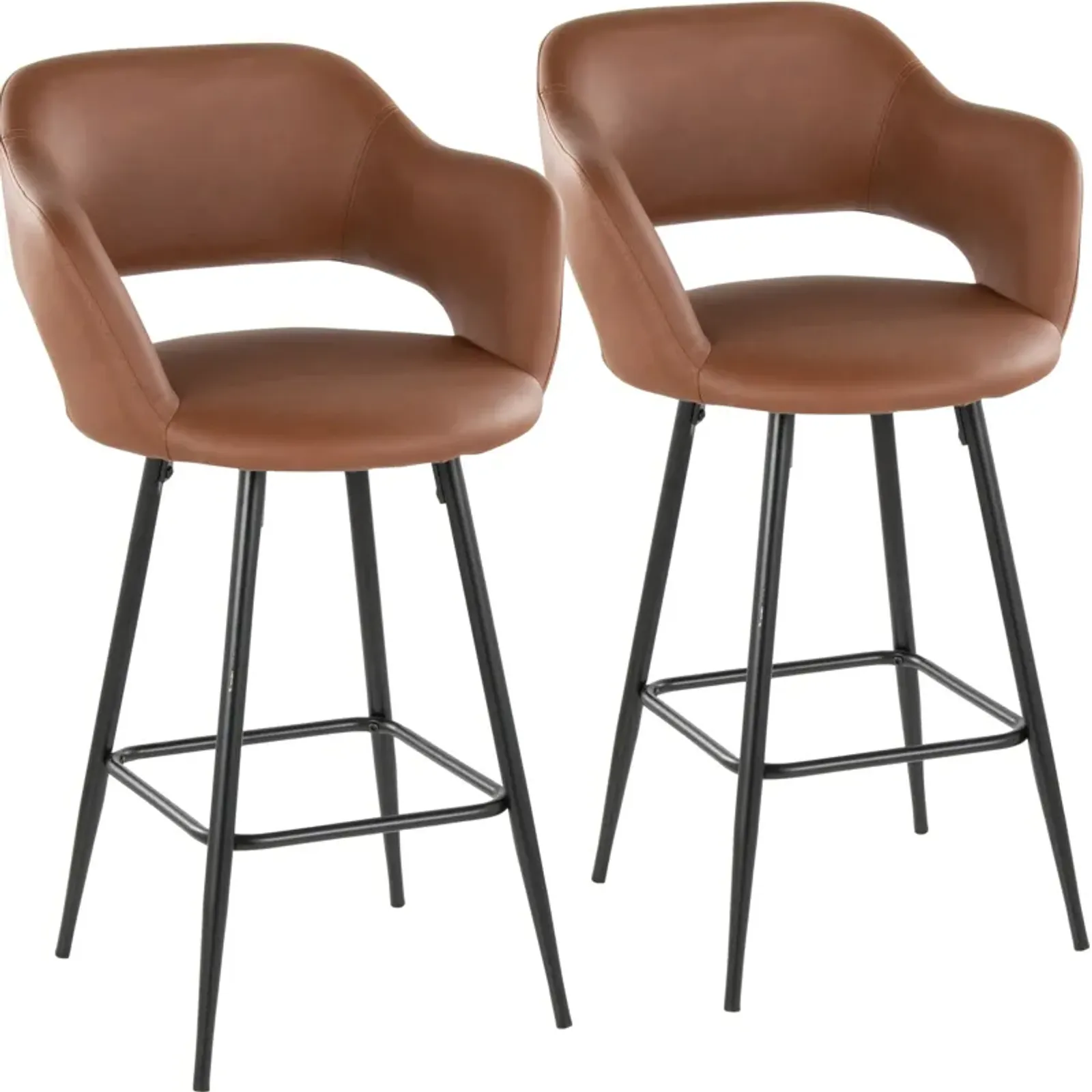 Daina Set of 2 Counter-Height Stools - Brown/Black