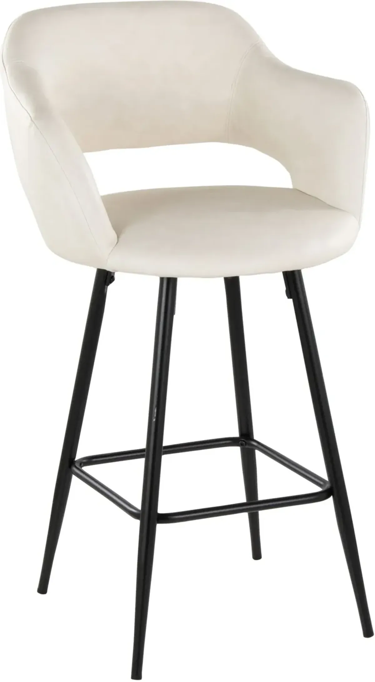 Daina Set of 2 Counter-Height Stools - Cream/Black