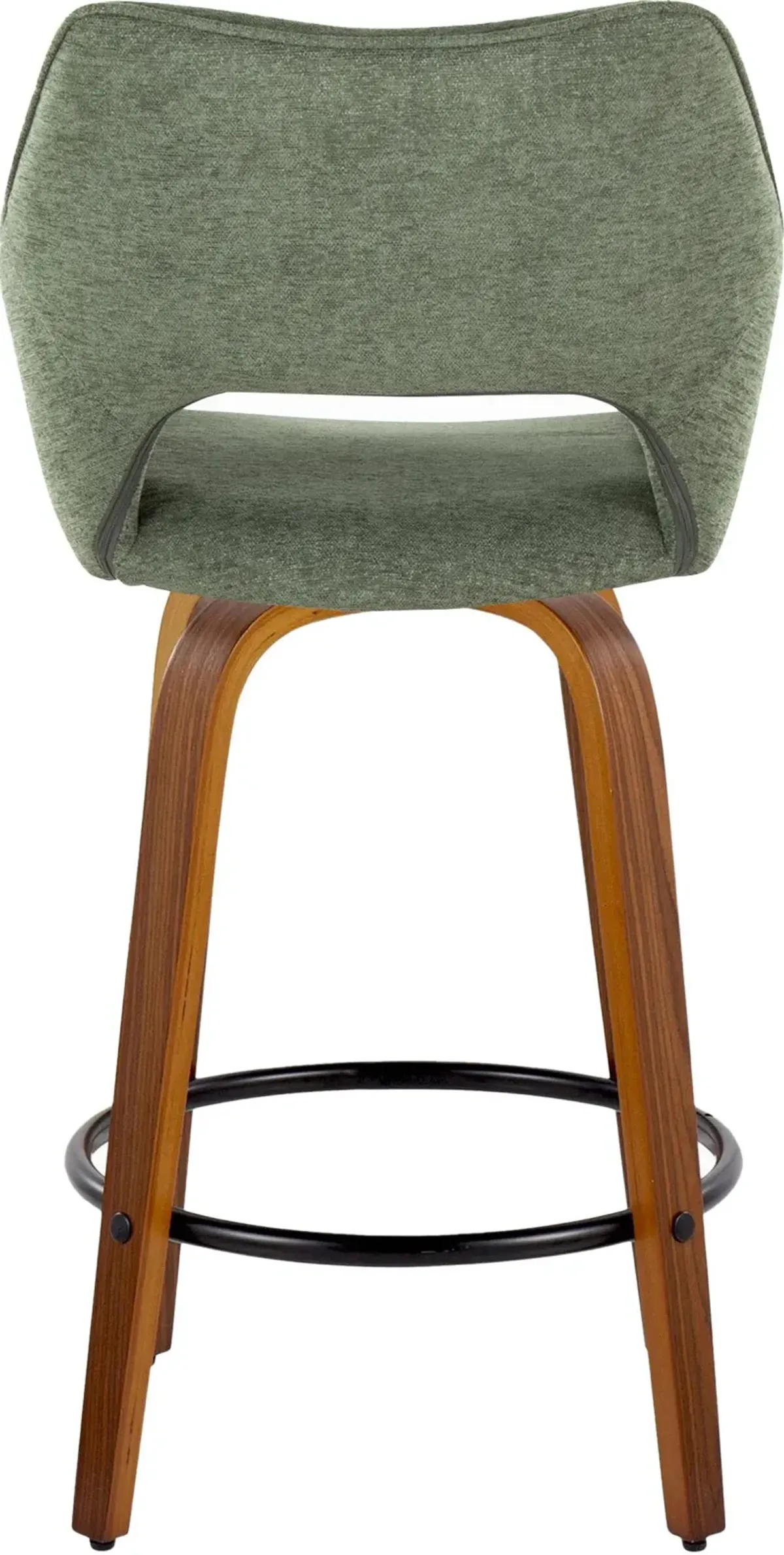 Casio Set of 2 Swivel Counter-Height Stools - Green/Light Walnut