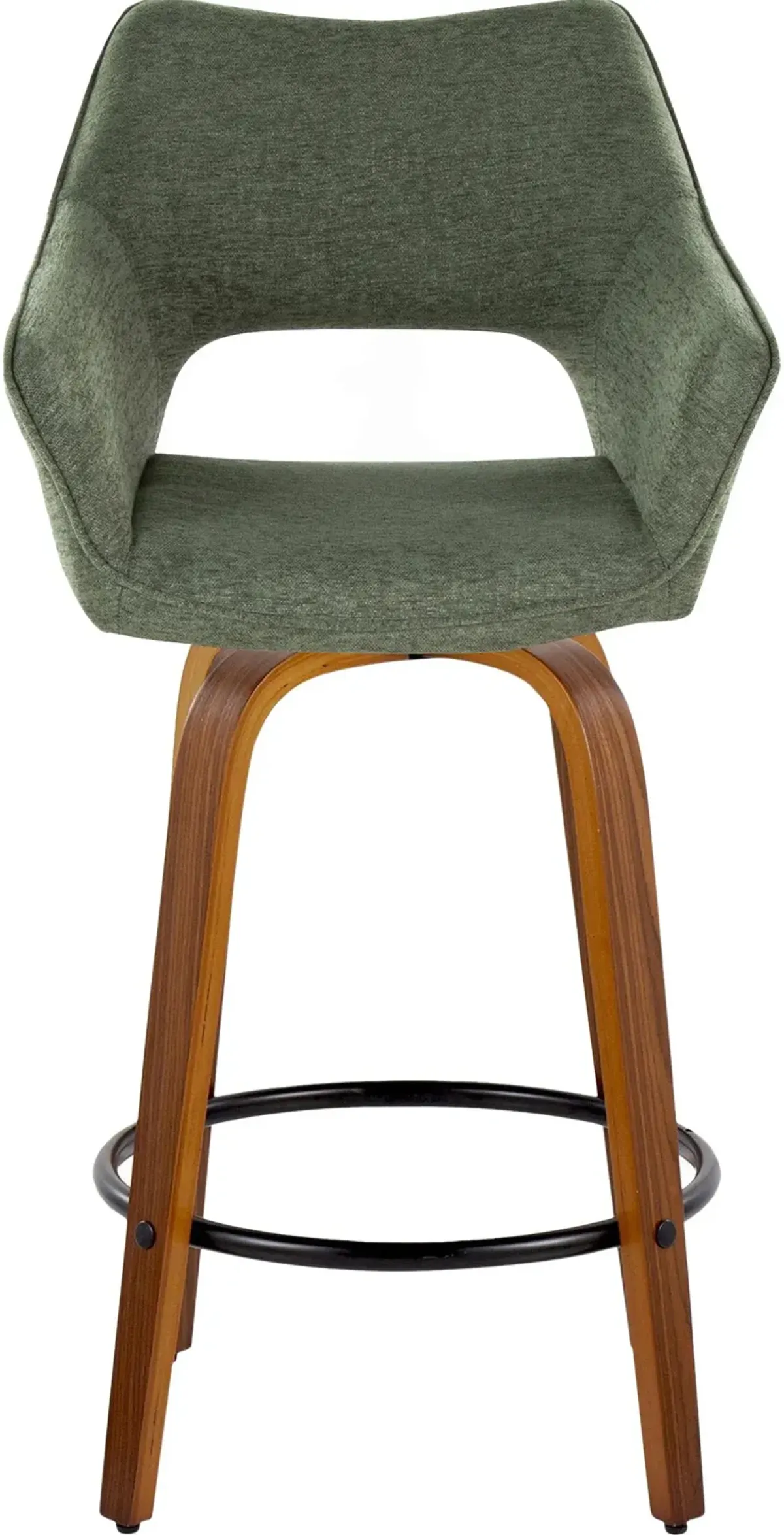 Casio Set of 2 Swivel Counter-Height Stools - Green/Light Walnut