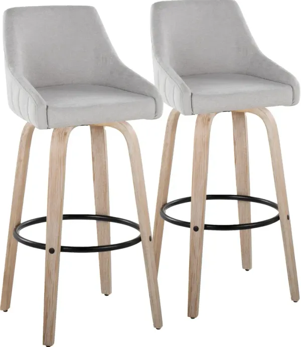 Neo Set of 2 Swivel Bar Stools - Gray