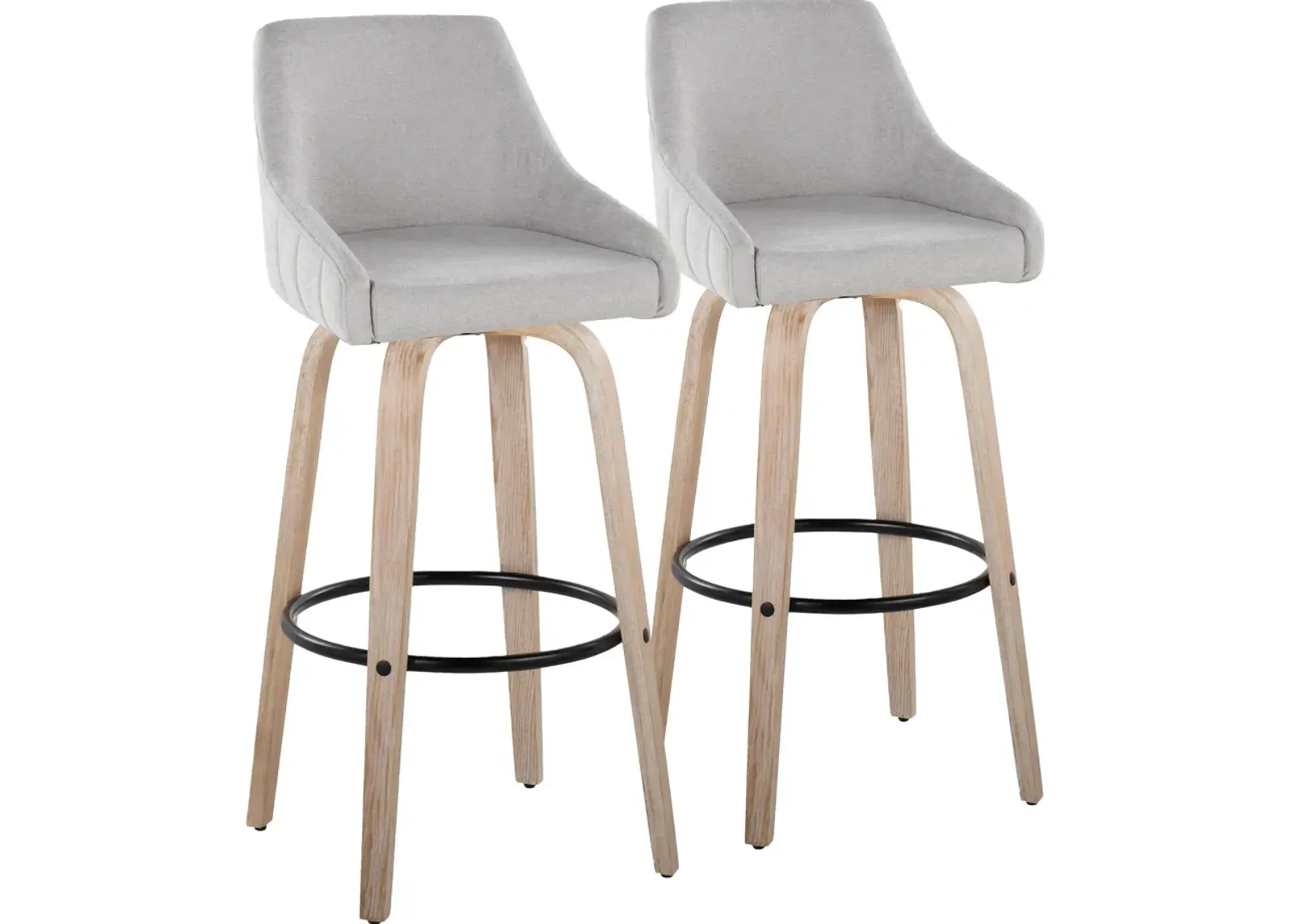 Neo Set of 2 Swivel Bar Stools - Gray