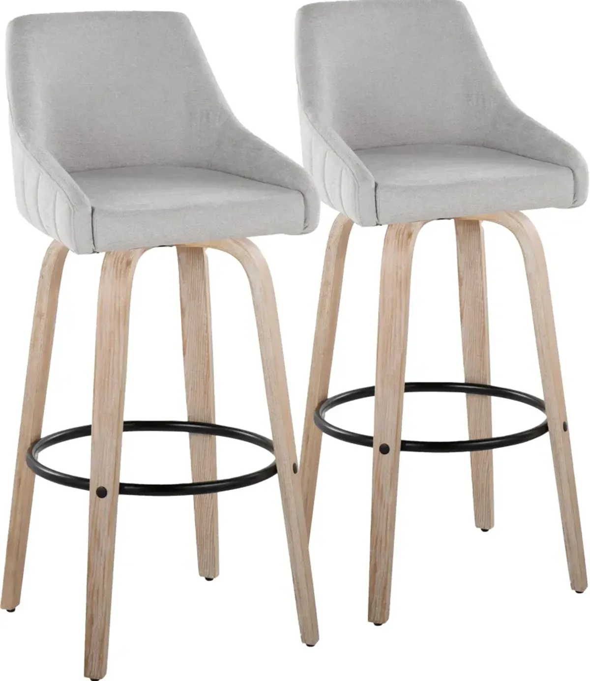 Neo Set of 2 Swivel Bar Stools - Gray