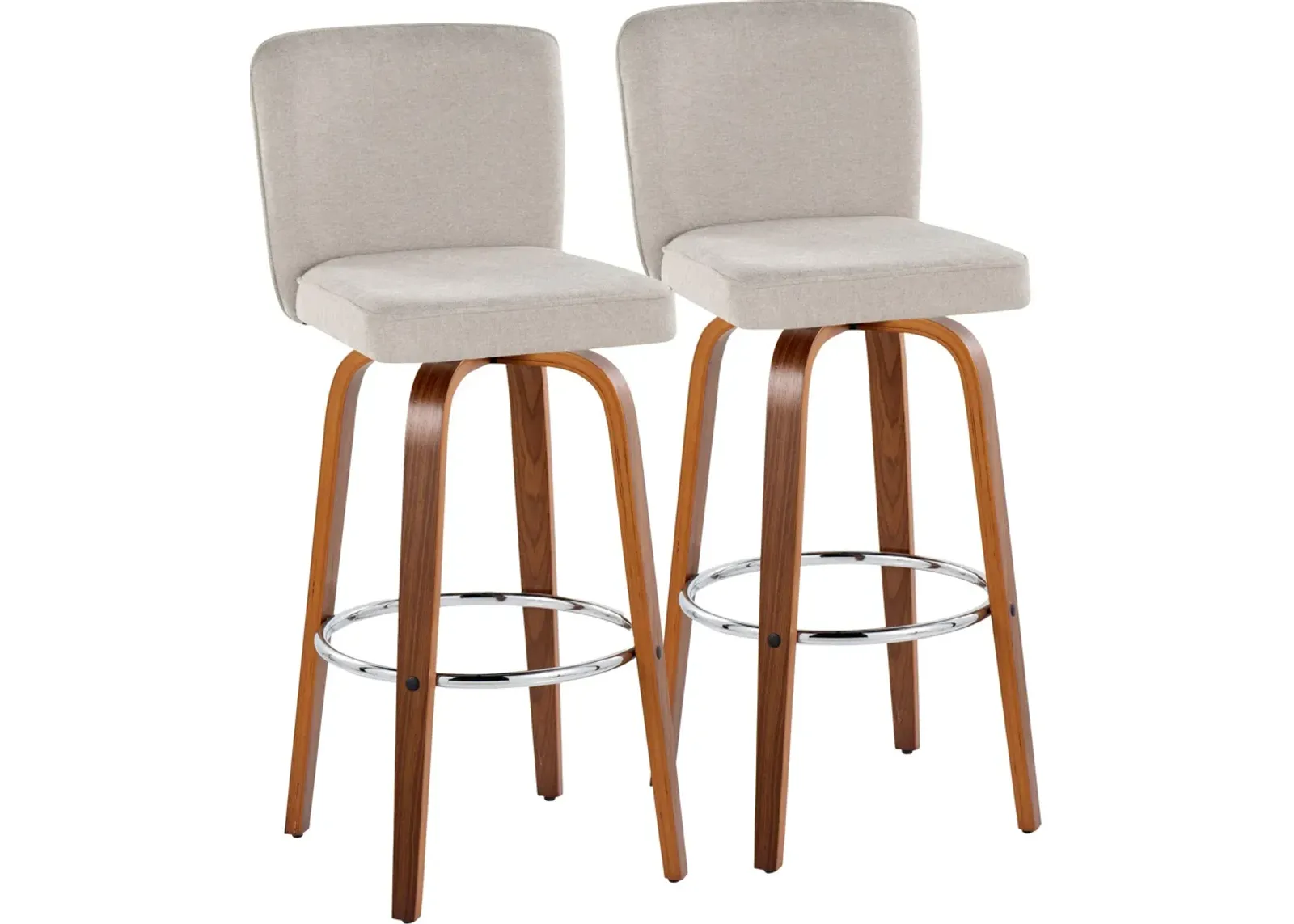 Robby Set of 2 Swivel Bar Stools - Beige