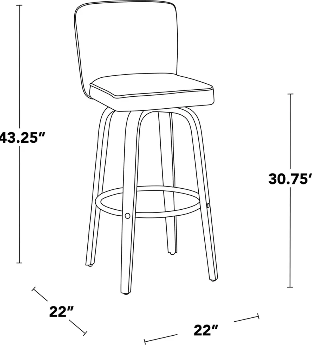 Robby Set of 2 Swivel Bar Stools - White