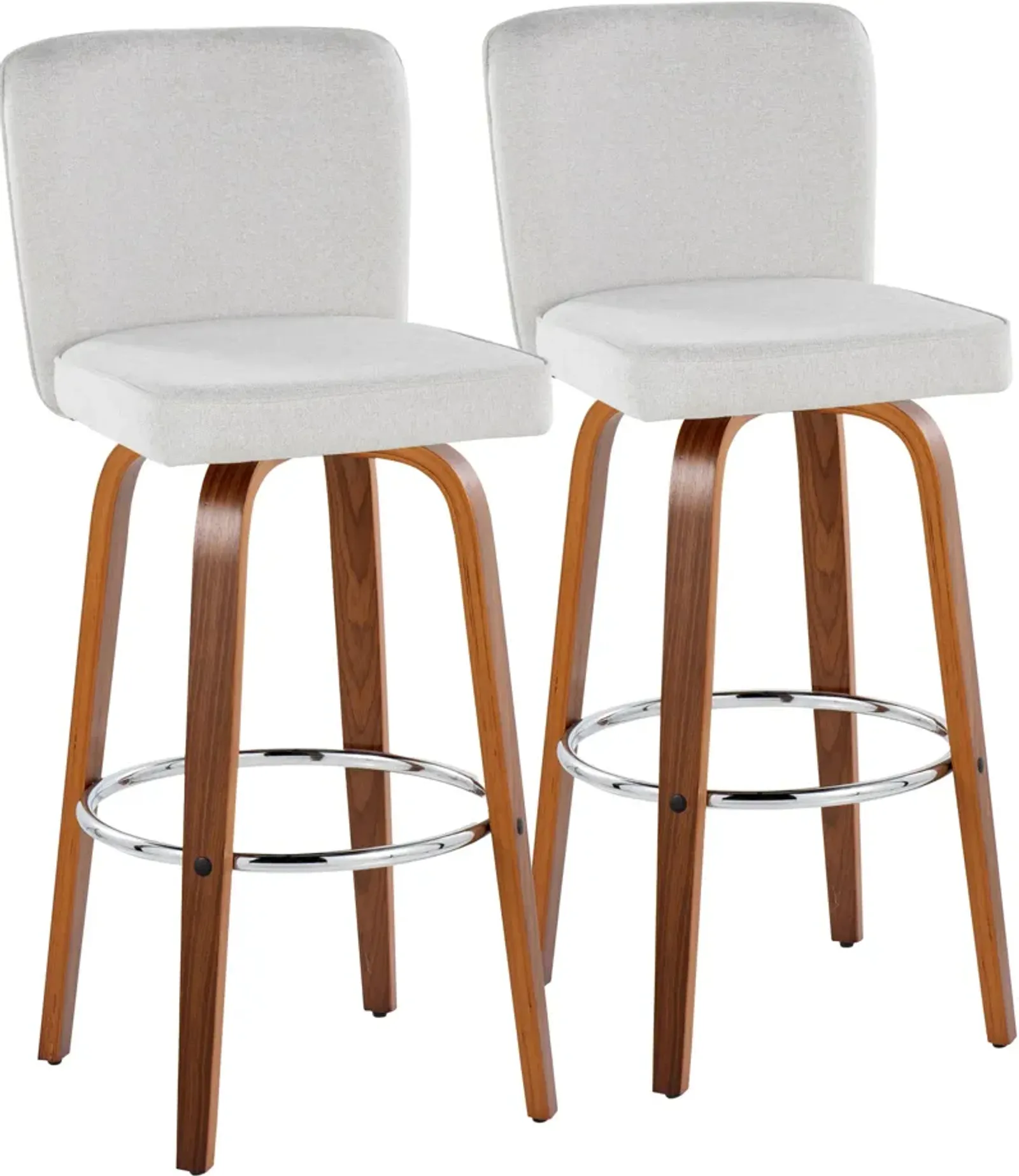 Robby Set of 2 Swivel Bar Stools - White