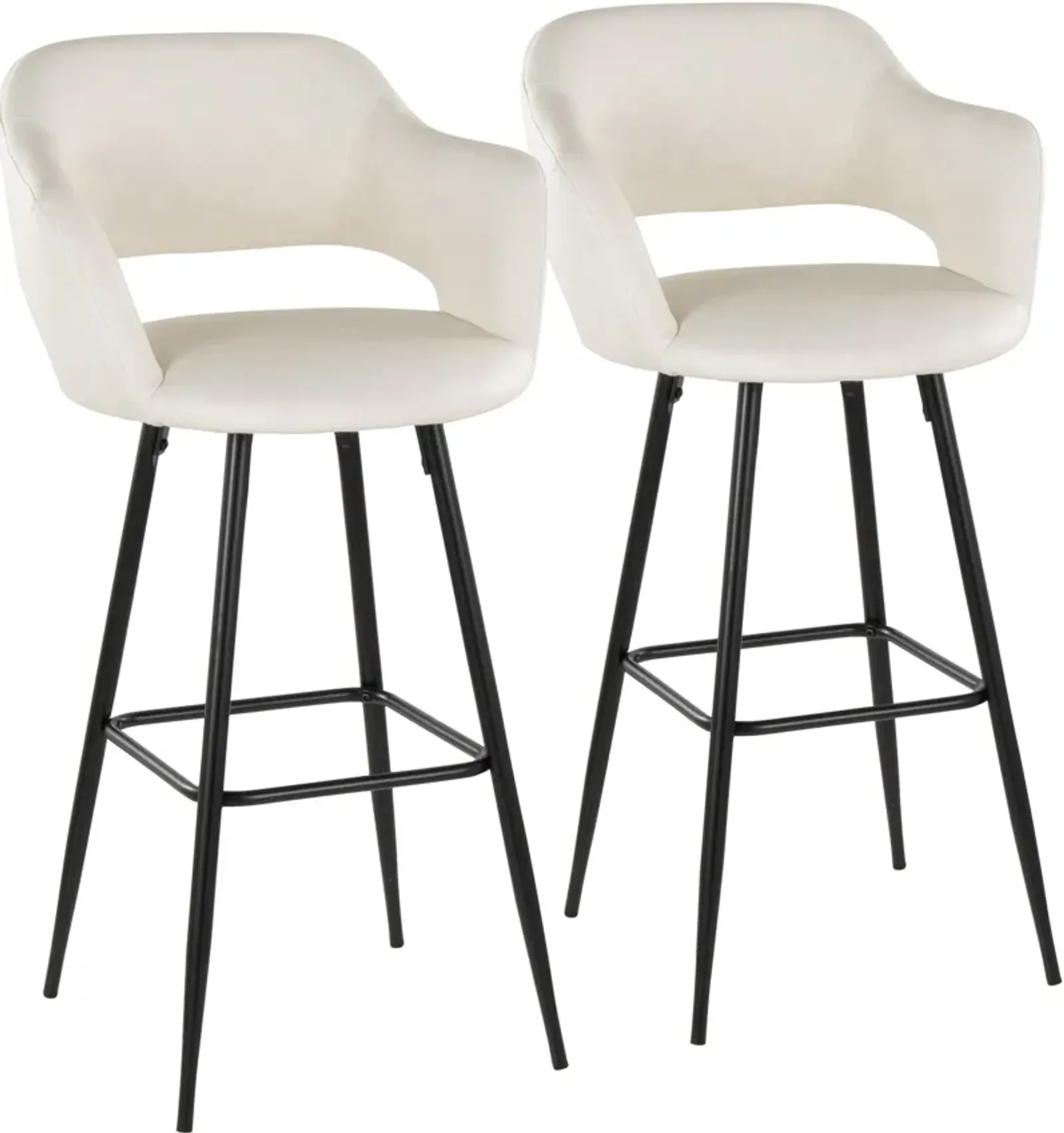 Daina Set of 2 Bar Stools - Cream/Black