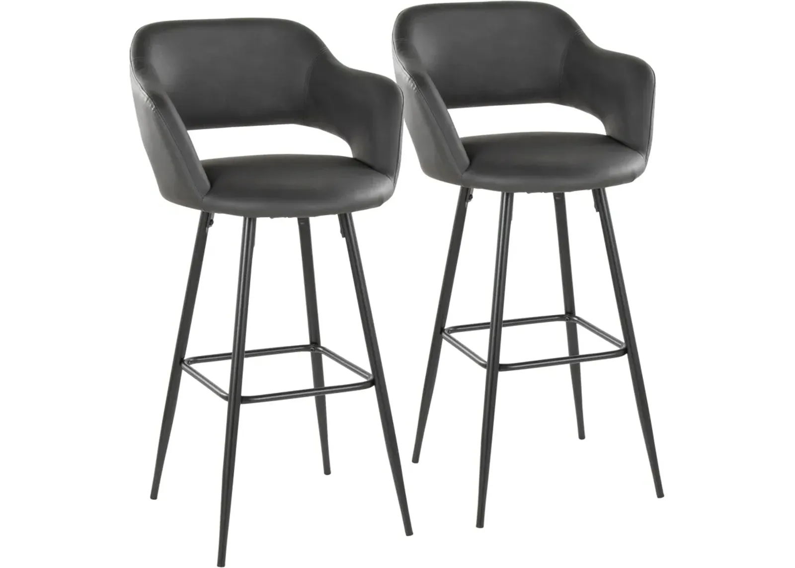 Daina Set of 2 Bar Stools - Gray/Black