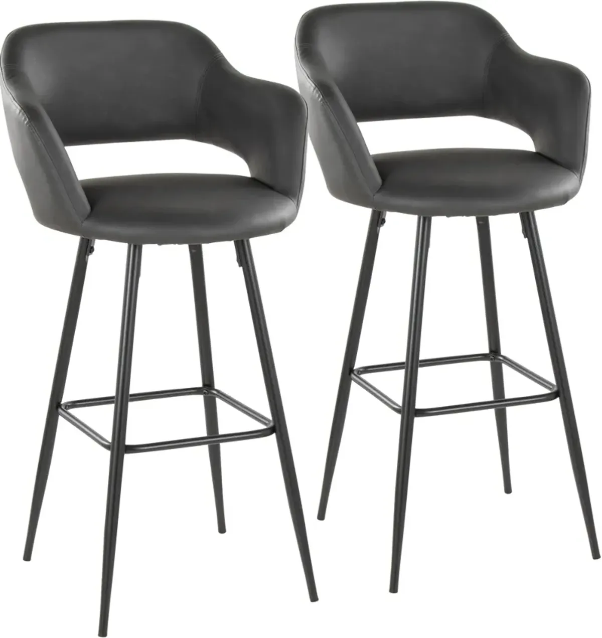 Daina Set of 2 Bar Stools - Gray/Black