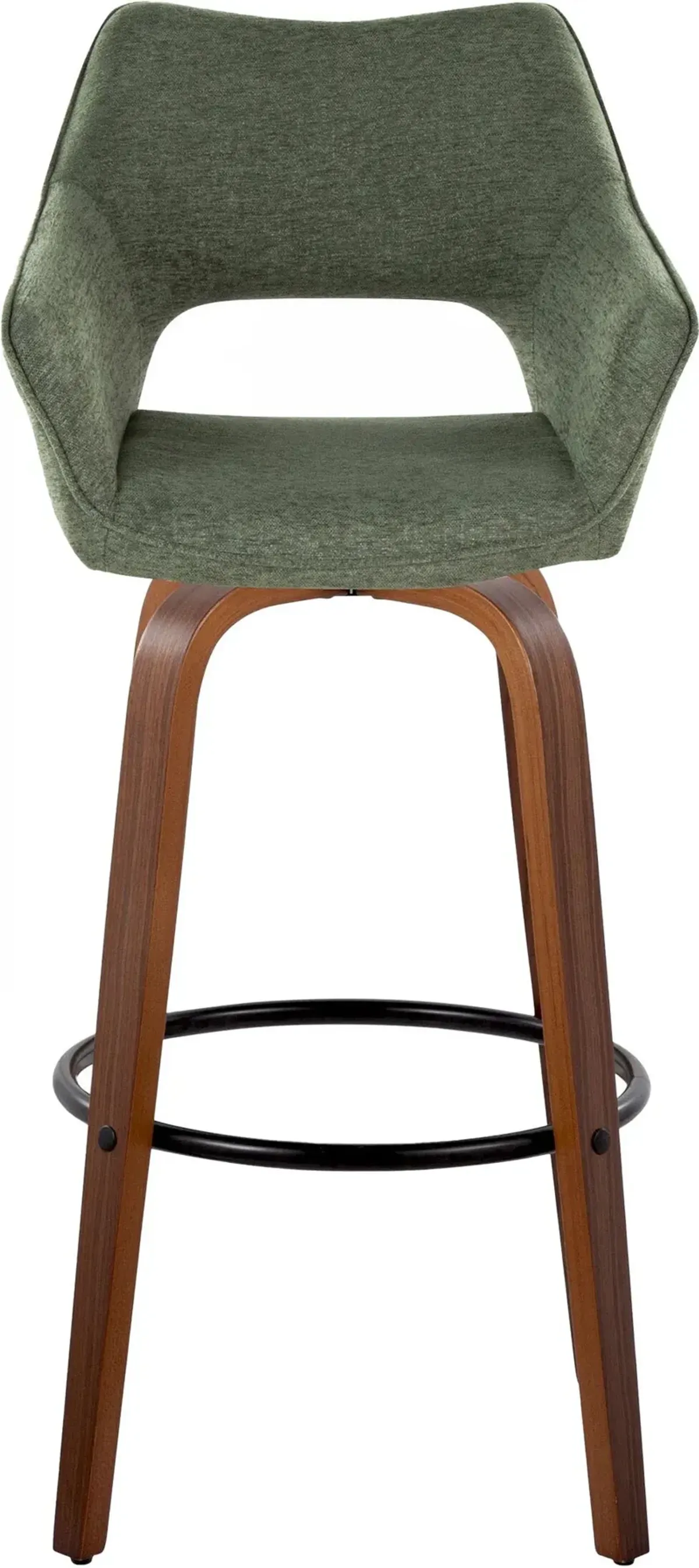 Casio Set of 2 Swivel Bar Stools - Green/Light Walnut