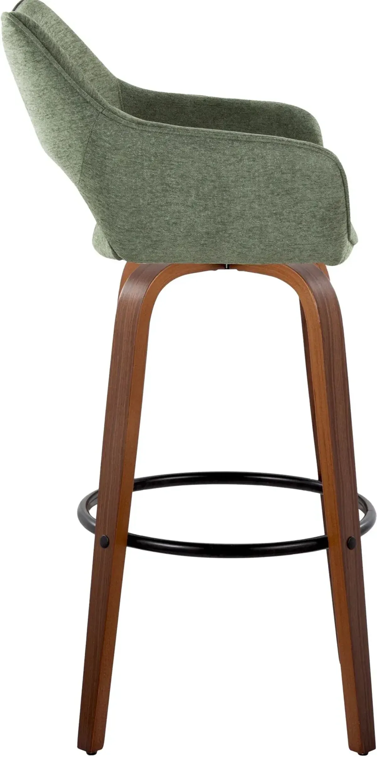 Casio Set of 2 Swivel Bar Stools - Green/Light Walnut