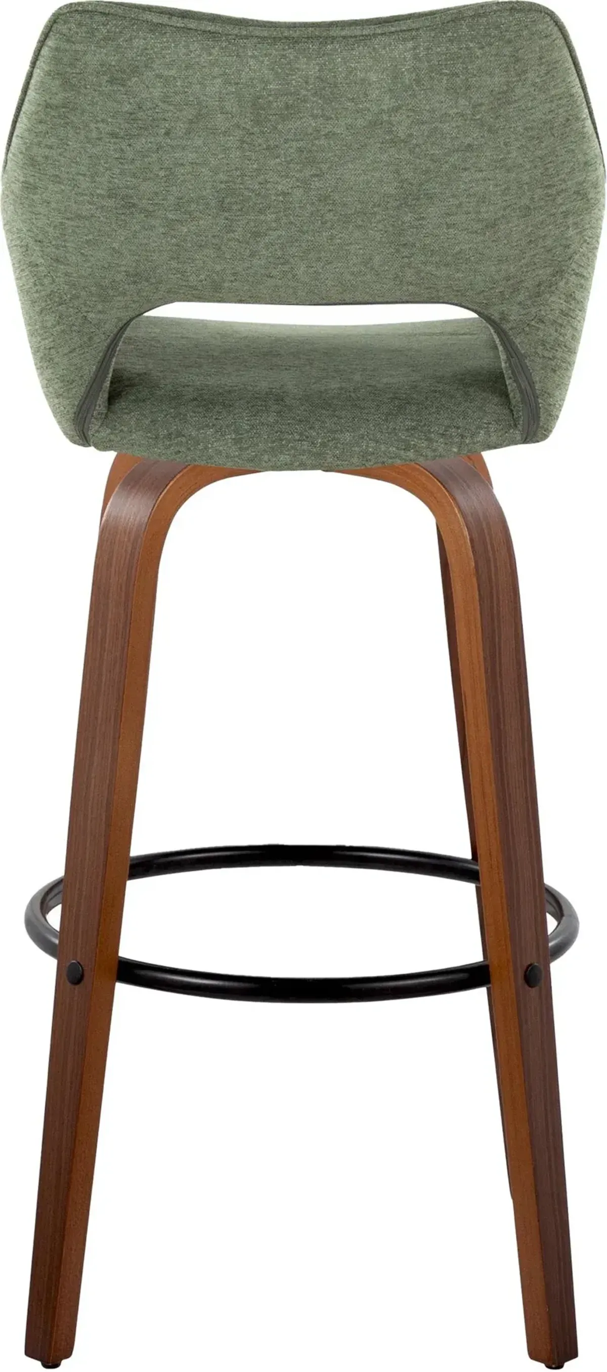 Casio Set of 2 Swivel Bar Stools - Green/Light Walnut