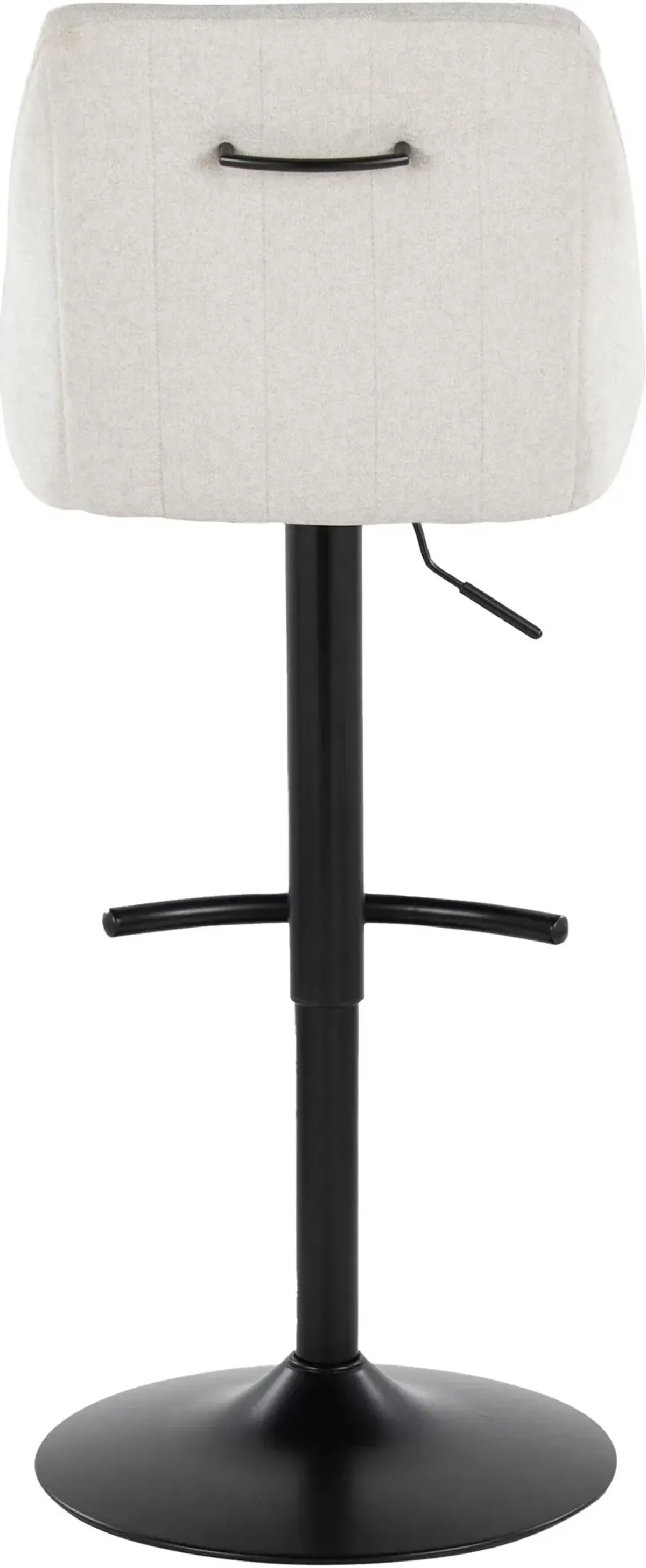 Neo Set of 2 Adjustable Swivel Bar Stools - Cream/Black