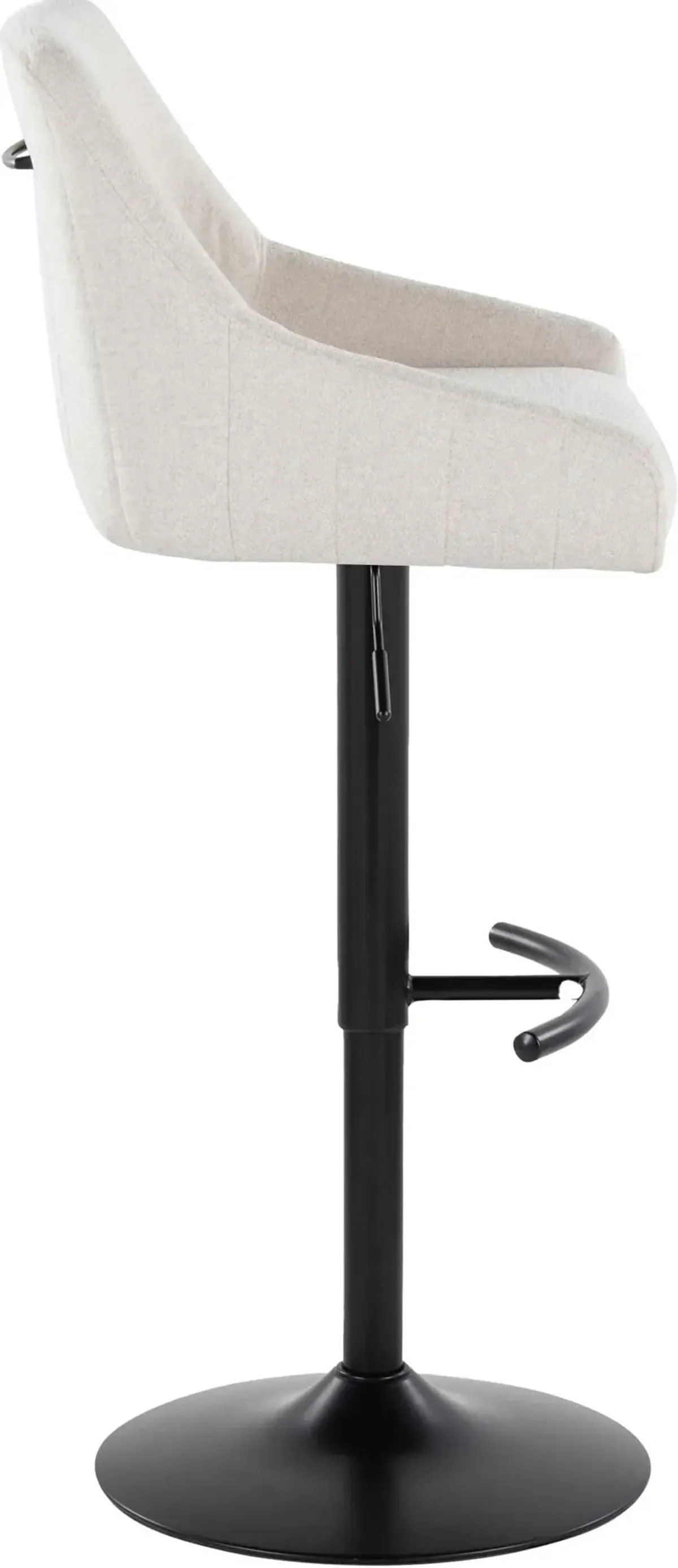 Neo Set of 2 Adjustable Swivel Bar Stools - Cream/Black