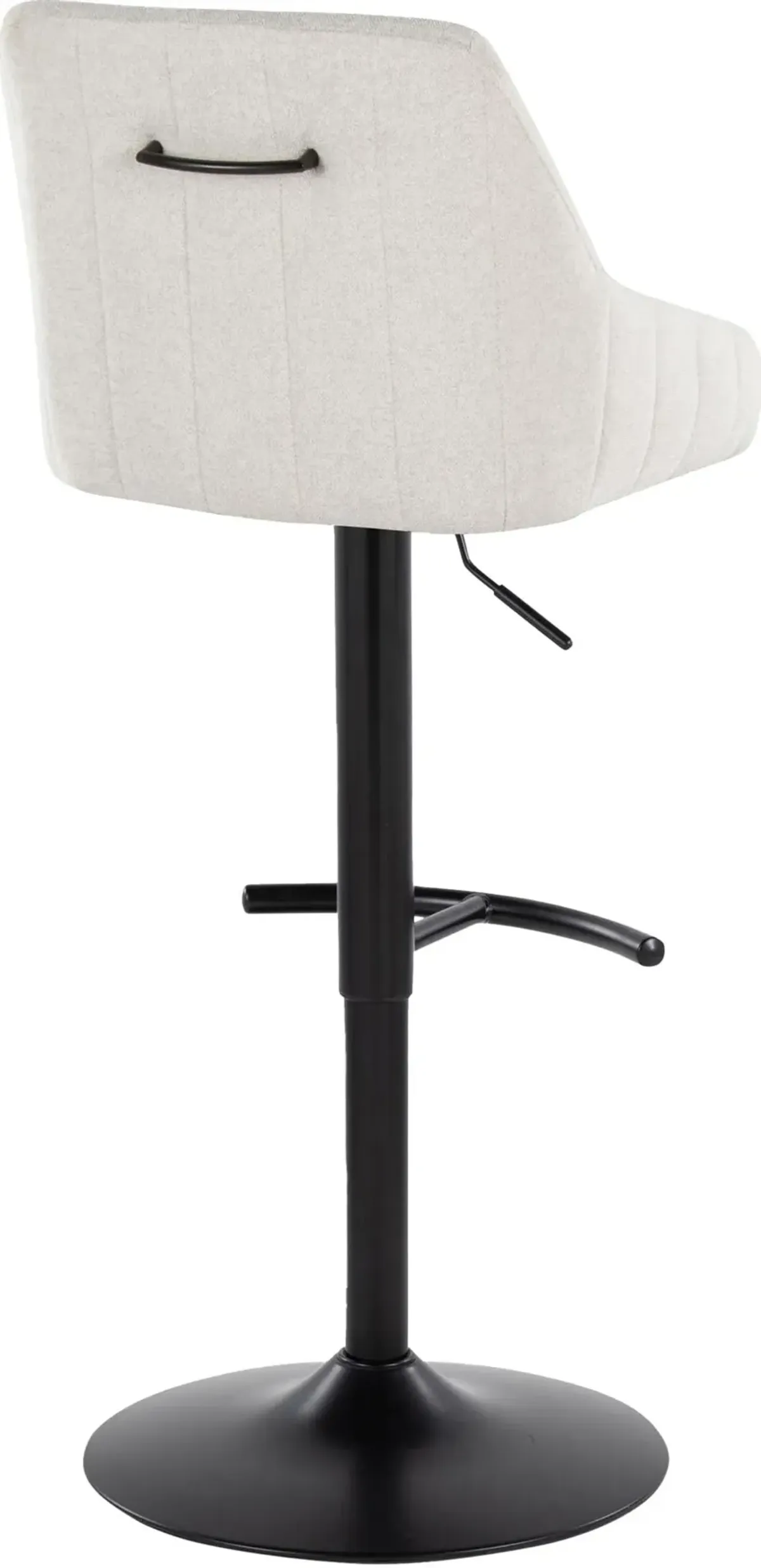 Neo Set of 2 Adjustable Swivel Bar Stools - Cream/Black