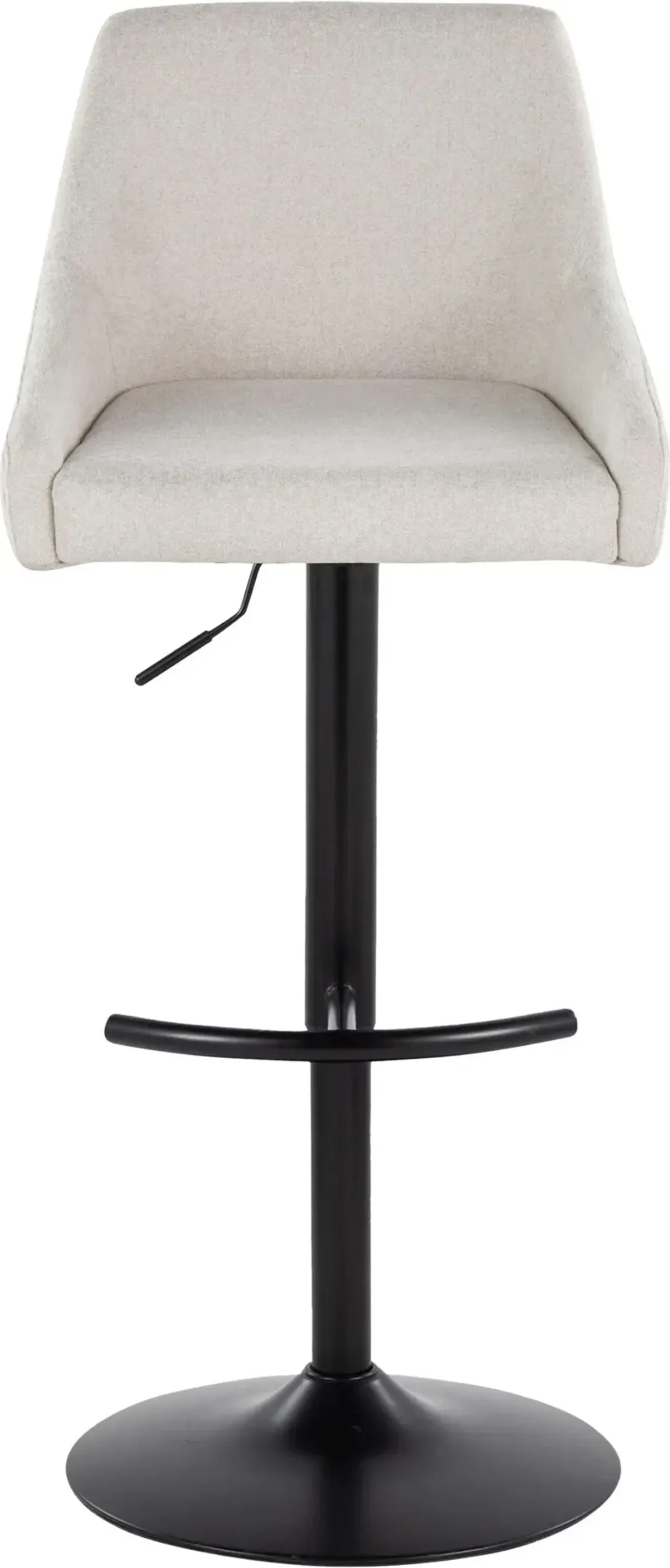 Neo Set of 2 Adjustable Swivel Bar Stools - Cream/Black