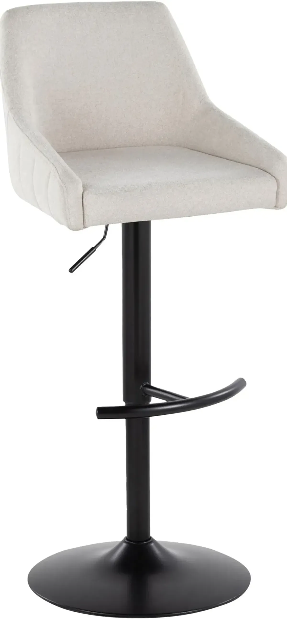 Neo Set of 2 Adjustable Swivel Bar Stools - Cream/Black