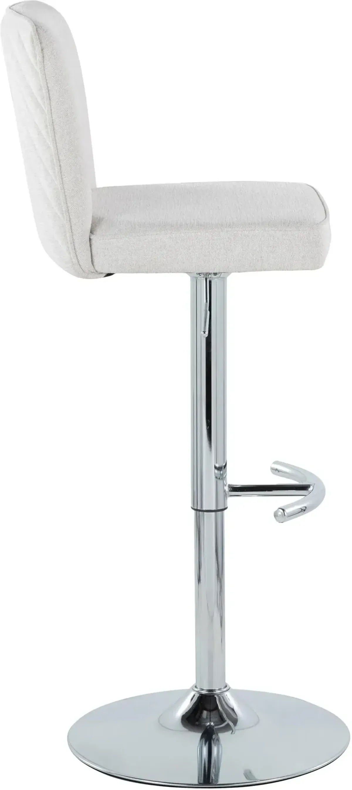 Robby Set of 2 Adjustable Swivel Bar Stools - White/Chrome