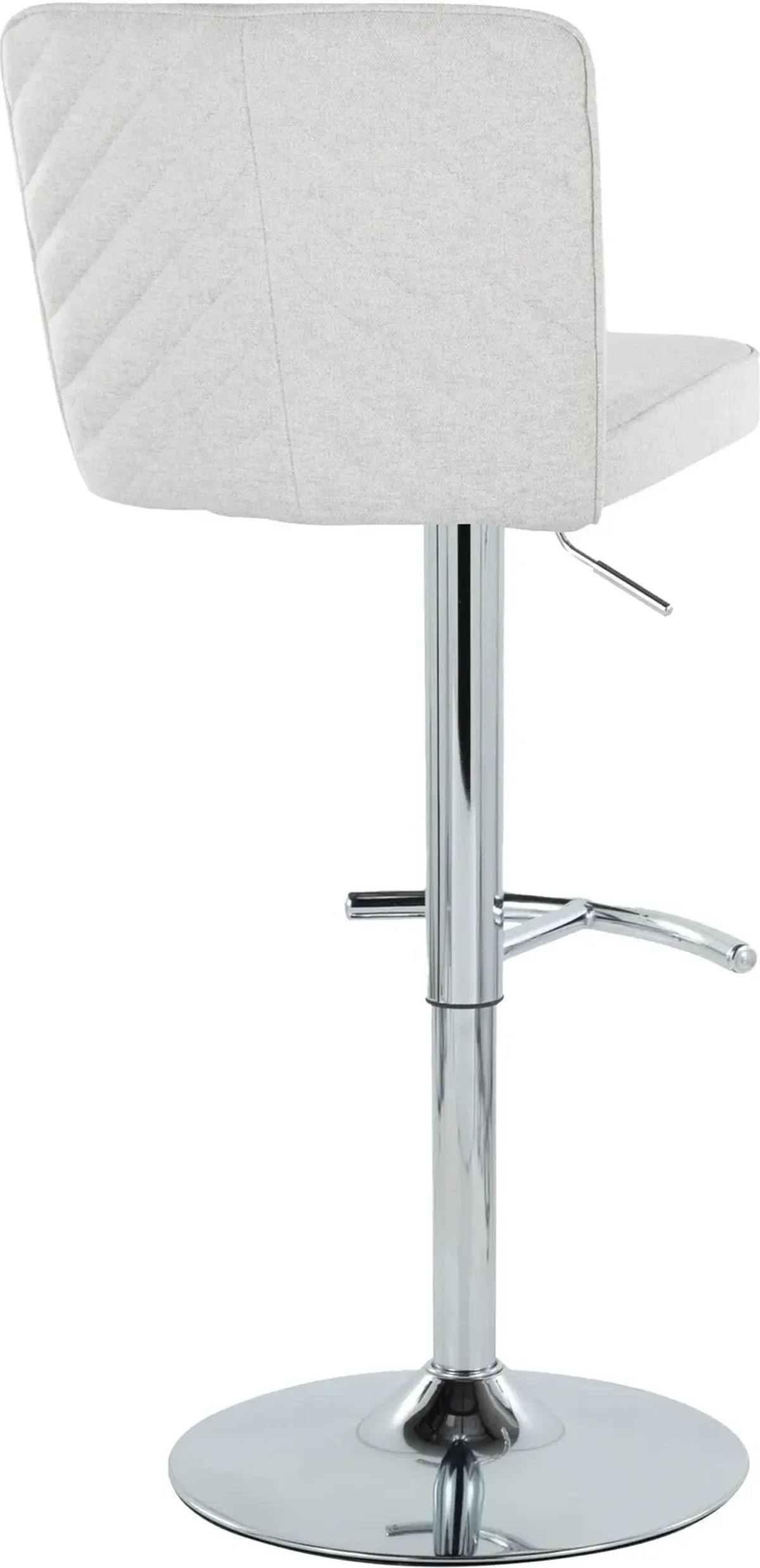 Robby Set of 2 Adjustable Swivel Bar Stools - White/Chrome