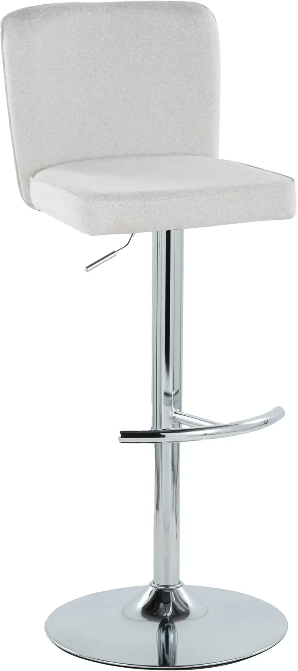 Robby Set of 2 Adjustable Swivel Bar Stools - White/Chrome