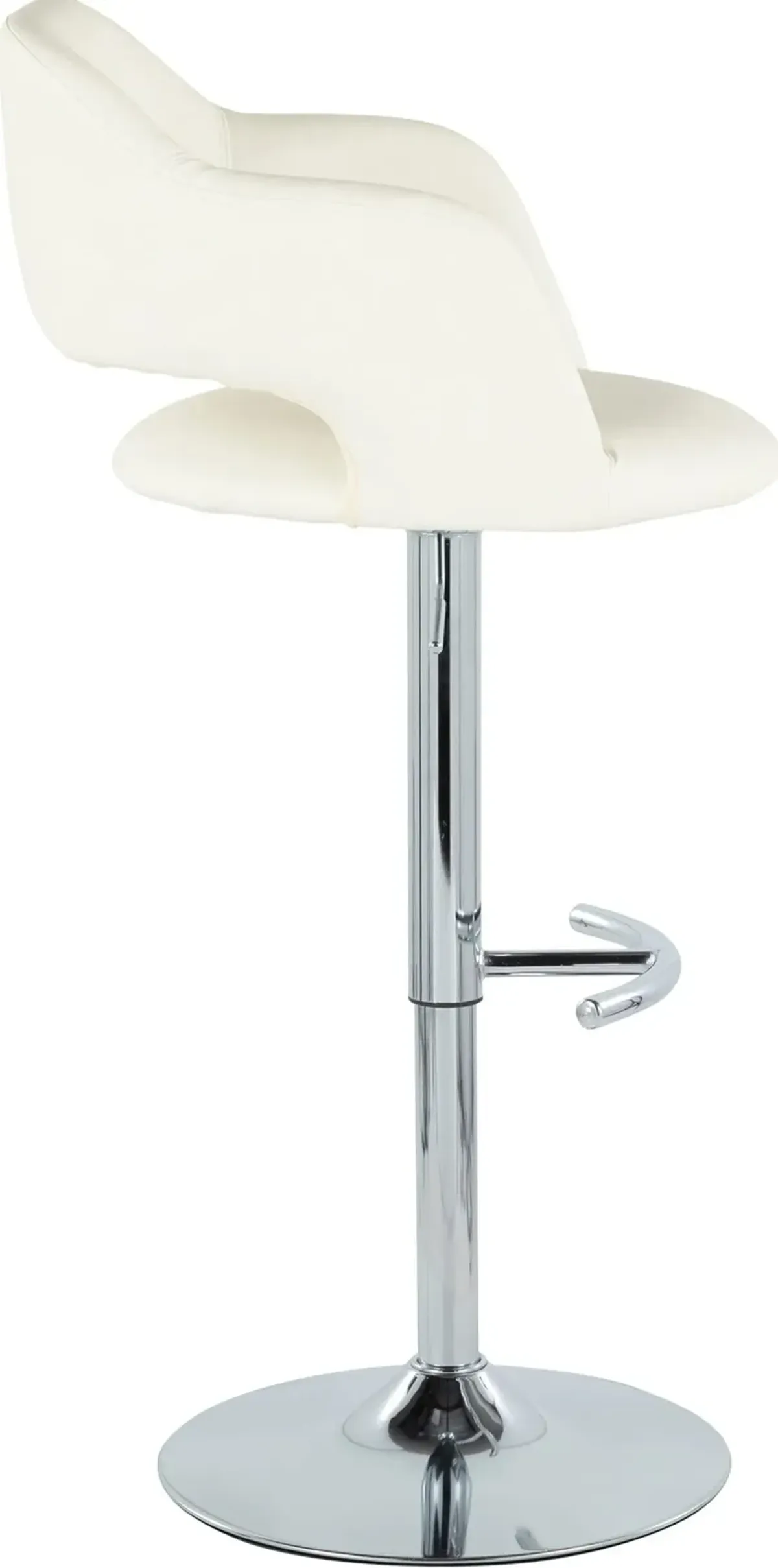 Daina Set of 2 Adjustable Swivel Bar Stools - Cream/Chrome